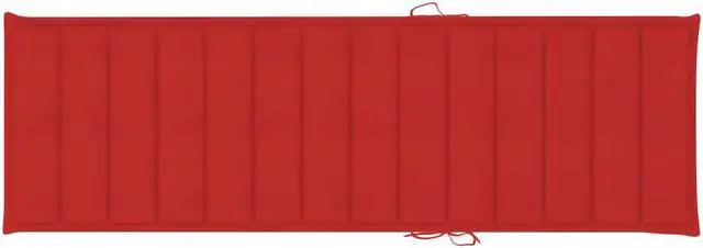 Alt view image 2 of 16 - vidaXL Sun Lounger Cushion Red 78.7"x23.6"x1.2" Fabric