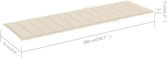 Alt view image 3 of 17 - vidaXL Patio Cushion Outdoor Sun Lounger Chair Cushion Cream Oxford Fabric