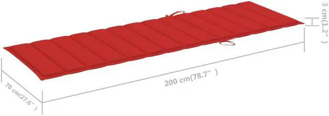Alt view image 3 of 17 - vidaXL Patio Cushion Outdoor Garden Sun Lounger Chair Cushion Red Oxford Fabric
