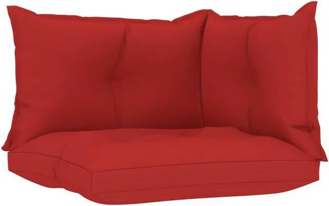 Alt view image 11 of 17 - vidaXL Chair Cushion 3 Pcs Outdoor Pallet Seat Cushion Sofa Pad Red Fabric