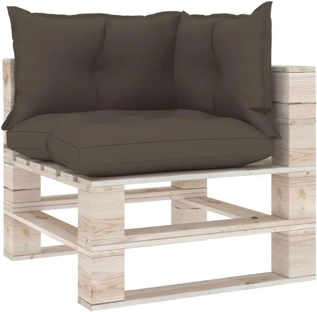 Alt view image 8 of 18 - vidaXL 3x Pallet Sofa Cushions Taupe Fabric Garden Outdoor Patio Lounge Seats