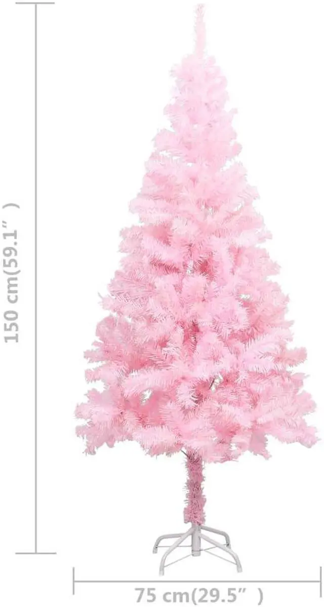 Alt view image 13 of 15 - vidaXL Christmas Tree Decoration Artificial Xmas Tree with Stand Pink PVC