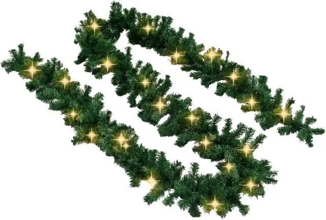 Alt view image 4 of 12 - vidaXL Christmas Garland Decoration Artificial Xmas Garland with LED Lights