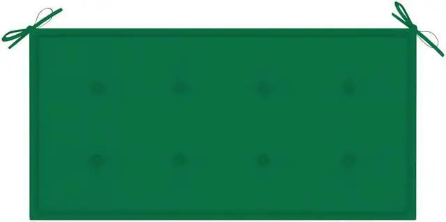 Alt view image 6 of 7 - vidaXL Outdoor Patio Bench Garden Bench with Green Cushion Solid Wood Teak