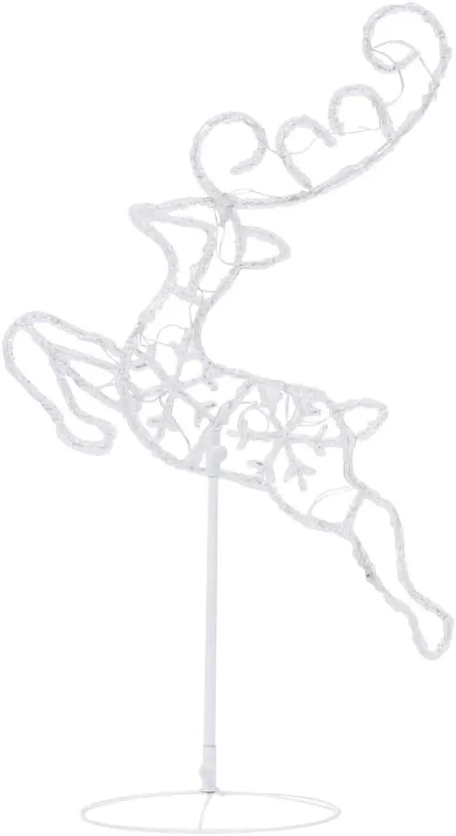 Alt view image 5 of 13 - vidaXL Christmas Reindeer and Sleigh Christmas Lighting Acrylic Cold White