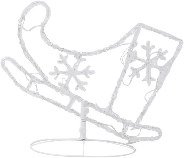 Alt view image 7 of 13 - vidaXL Christmas Reindeer and Sleigh Christmas Lighting Acrylic Cold White