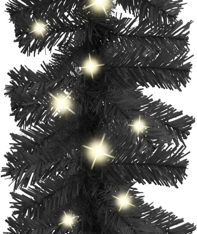 Alt view image 4 of 13 - vidaXL Christmas Garland Decoration Artificial Garland with LED Lights Black