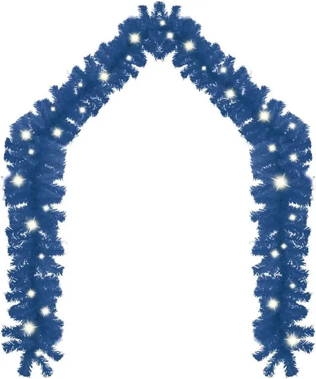 Alt view image 2 of 13 - vidaXL Christmas Garland Decoration Artificial Garland with LED Lights Blue
