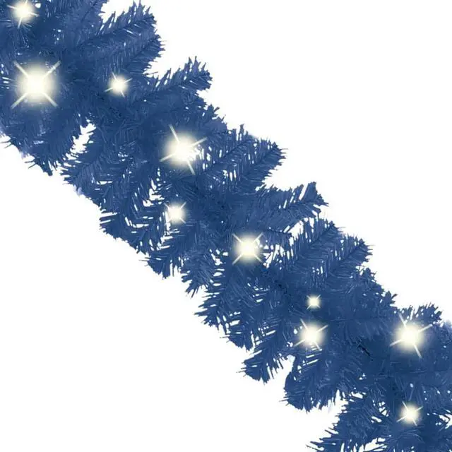 Alt view image 3 of 13 - vidaXL Christmas Garland Decoration Artificial Garland with LED Lights Blue