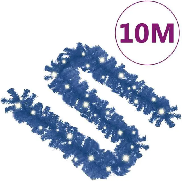Alt view image 7 of 13 - vidaXL Christmas Garland Decoration Artificial Garland with LED Lights Blue