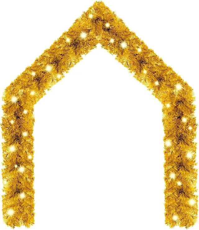 Alt view image 2 of 13 - vidaXL Christmas Garland Decoration Artificial Garland with LED Lights Gold