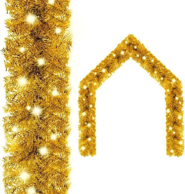 Main image of vidaXL Christmas Garland Decoration Artificial Garland with LED Lights Gold