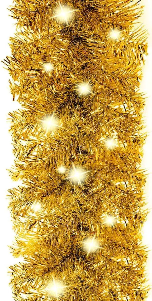 Alt view image 6 of 13 - vidaXL Christmas Garland Decoration Artificial Garland with LED Lights Gold