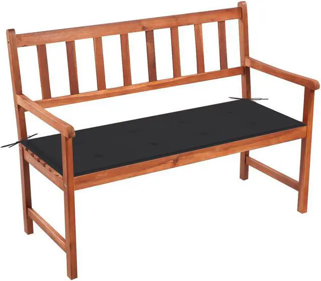 Alt view image 7 of 12 - vidaXL Garden Bench with Cushion 47.2" Solid Acacia Wood