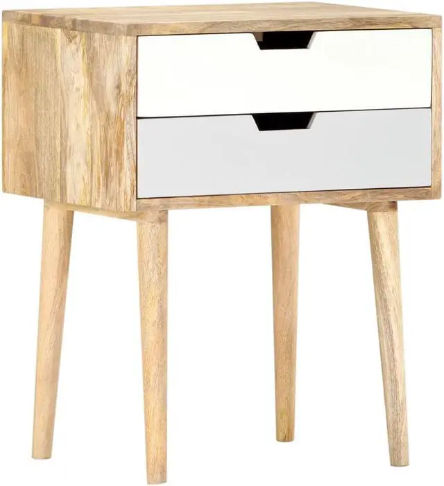 Alt view image 4 of 14 - vidaXL Cabinet Accent Side End Table with Storage Drawers Solid Wood Mango