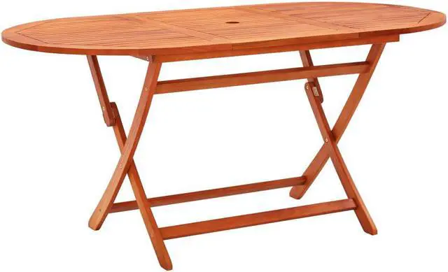 Alt view image 9 of 13 - vidaXL Outdoor Dining Table Folding Garden Patio Table Solid Eucalyptus Wood