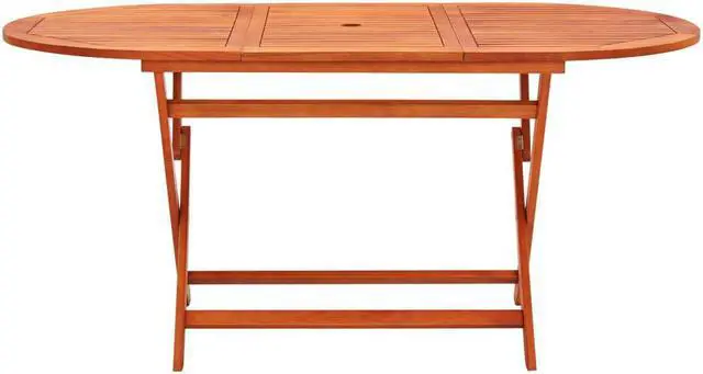 Alt view image 10 of 13 - vidaXL Outdoor Dining Table Folding Garden Patio Table Solid Eucalyptus Wood