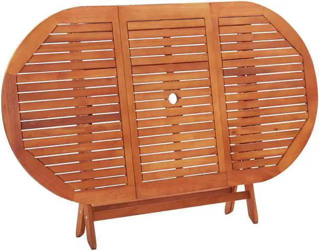 Alt view image 12 of 13 - vidaXL Outdoor Dining Table Folding Garden Patio Table Solid Eucalyptus Wood