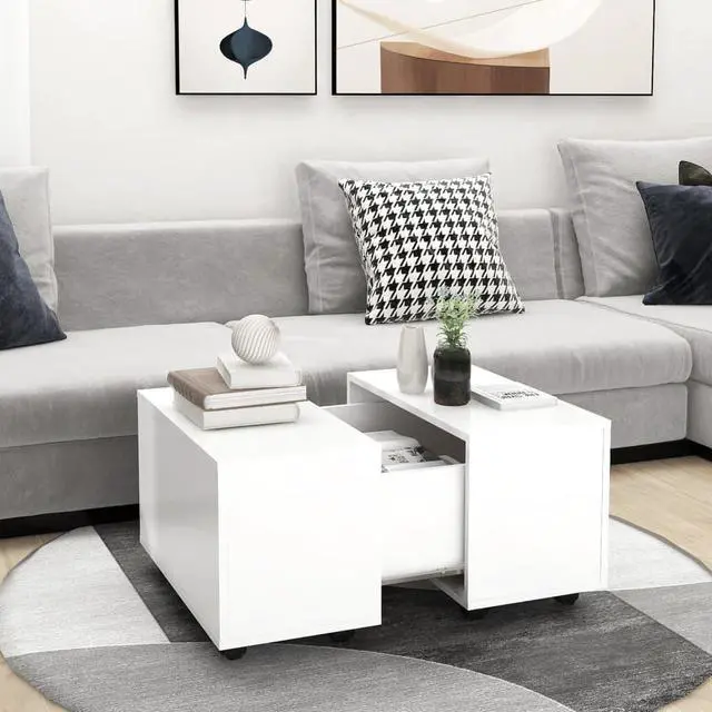 Main image of vidaXL Coffee Table End Table Living Room Sofa Table White Engineered Wood