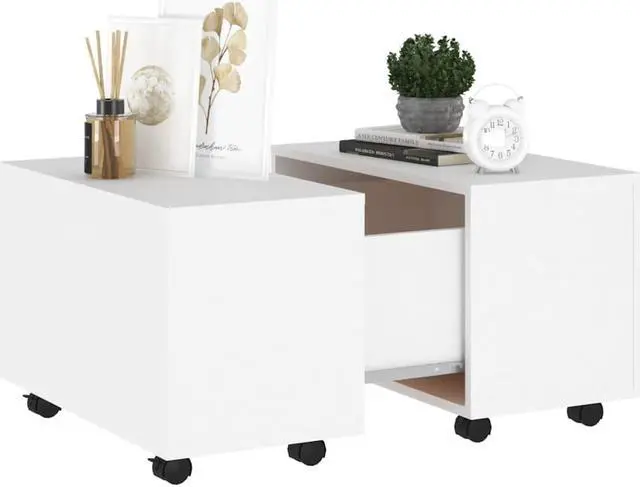 Alt view image 4 of 13 - vidaXL Coffee Table End Table Living Room Sofa Table White Engineered Wood