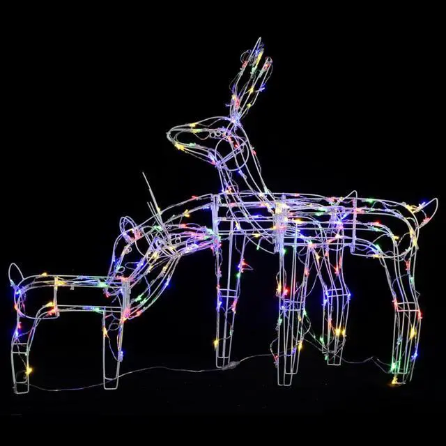 Alt view image 3 of 13 - vidaXL Christmas Reindeers 3 Pcs Christmas Lighting Decoration Multicolor