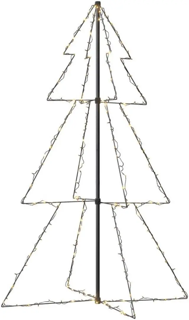 Alt view image 2 of 13 - vidaXL Christmas Cone Tree Artificial Xmas Tree with LEDs Christmas Lighting