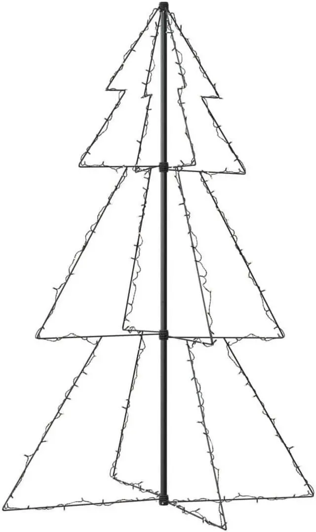 Alt view image 4 of 13 - vidaXL Christmas Cone Tree Artificial Xmas Tree with LEDs Christmas Lighting