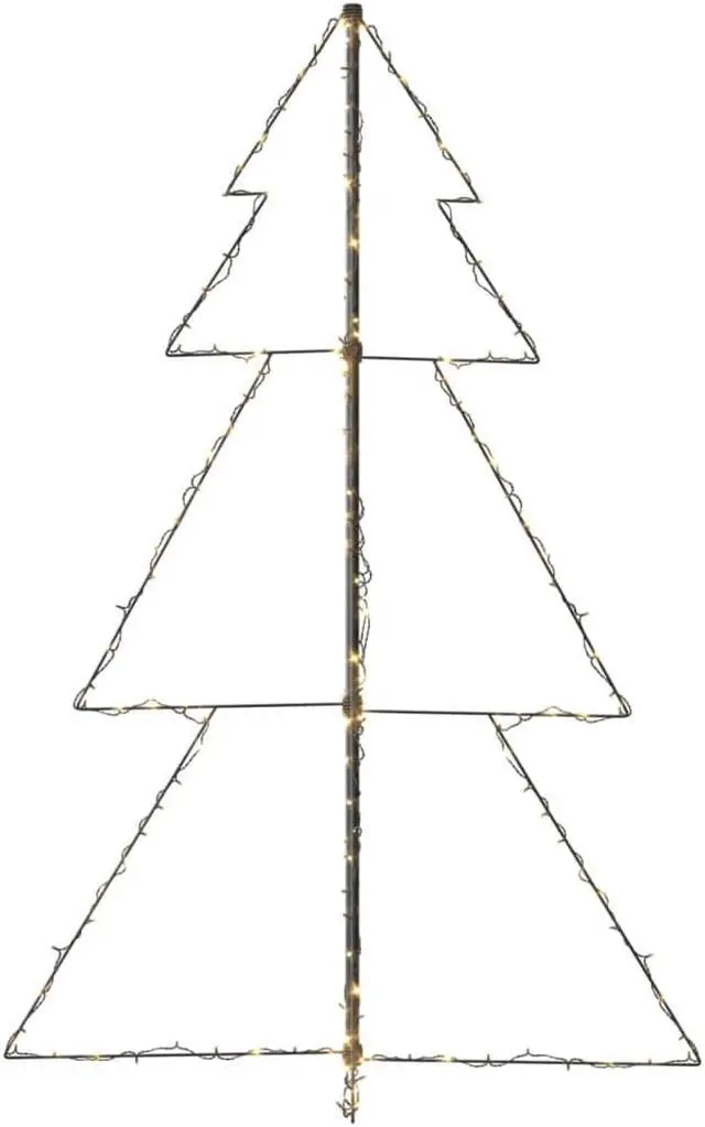 Alt view image 5 of 13 - vidaXL Christmas Cone Tree Artificial Xmas Tree with LEDs Christmas Lighting