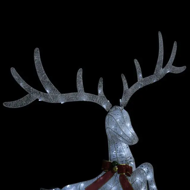 Alt view image 16 of 17 - vidaXL Christmas Flying Reindeer Pre-Lit Christmas Lighting White Cold White