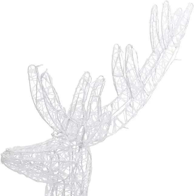 Alt view image 6 of 18 - vidaXL Reindeer Christmas Decoration LEDs Pre-Lit Christmas Lighting Cold White