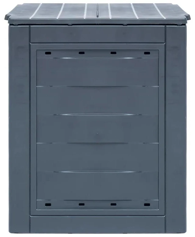 Alt view image 9 of 12 - vidaXL Garden Composters 2 pcs Gray 23.6"x23.6"x28.7" 137.4 gal