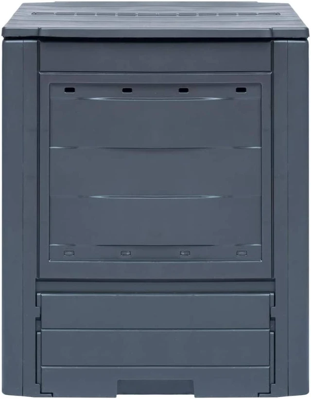 Alt view image 7 of 12 - vidaXL Garden Composters 2 pcs Gray 23.6"x23.6"x28.7" 137.4 gal