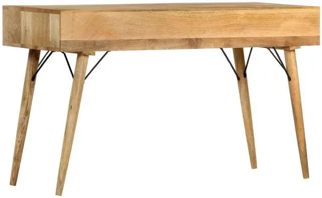 Alt view image 14 of 16 - vidaXL Solid Mango Wood Desk with Drawers Wooden Computer Desk Workstation