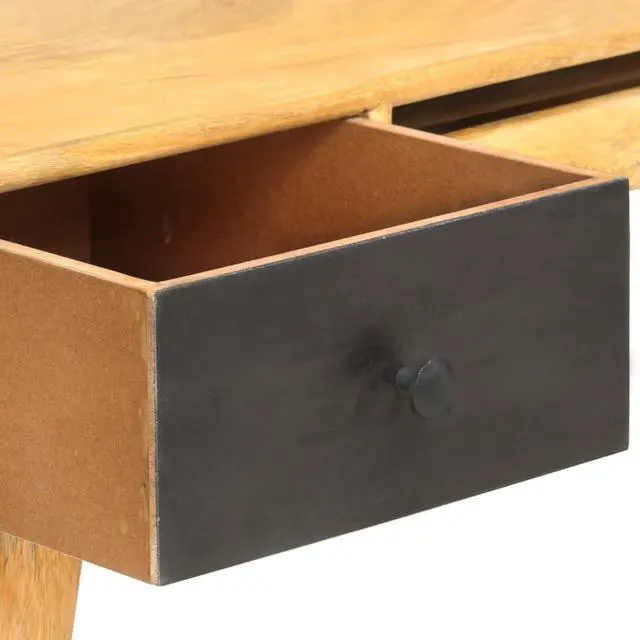 Alt view image 15 of 16 - vidaXL Solid Mango Wood Desk with Drawers Wooden Computer Desk Workstation