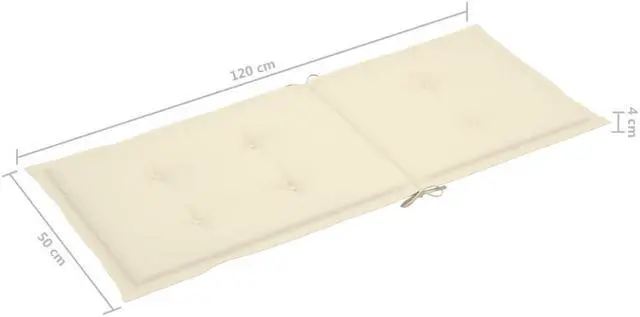 Alt view image 11 of 11 - vidaXL Chair Cushion 2 Pcs Outdoor Garden High Back Chair Cushion Cream Fabric
