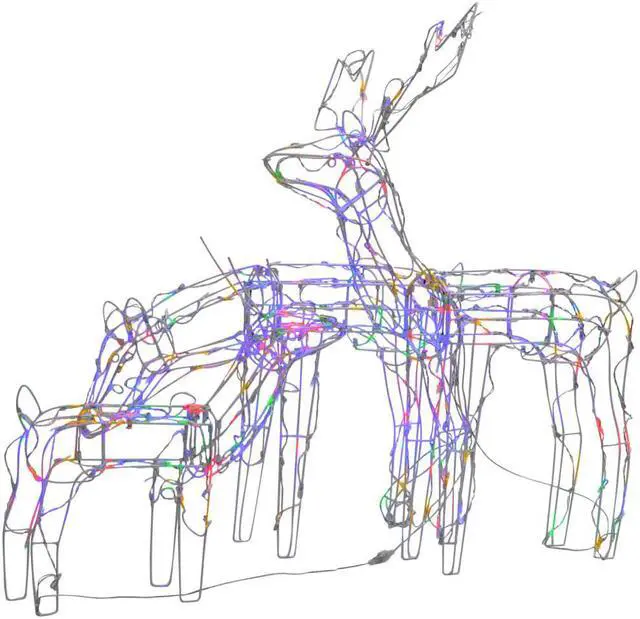 Alt view image 2 of 13 - vidaXL Christmas Reindeers 3 Pcs Christmas Lighting Decoration Multicolor