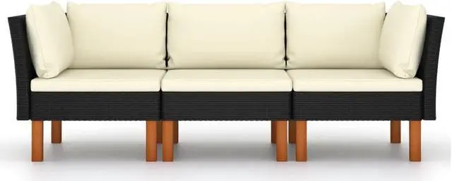 Alt view image 3 of 7 - vidaXL Patio Sofa Yard Outdoor Sofa Couch Seater Middle Sofa with Cushions