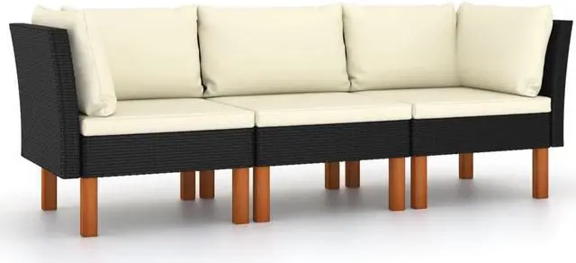 Alt view image 2 of 7 - vidaXL Patio Sofa Yard Outdoor Sofa Couch Seater Middle Sofa with Cushions