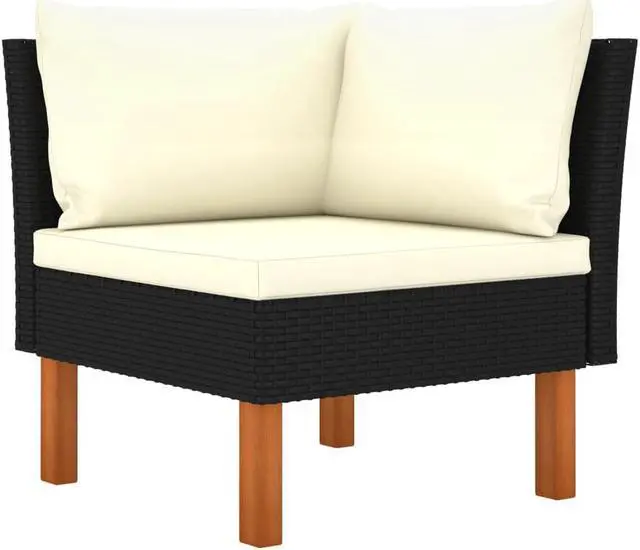 Alt view image 4 of 7 - vidaXL Patio Sofa Yard Outdoor Sofa Couch Seater Middle Sofa with Cushions