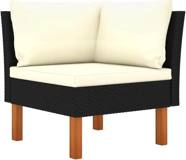 Alt view image 4 of 7 - vidaXL Patio Lounge Set 6 Piece Sectional Sofa Couch Footrest with Cushions