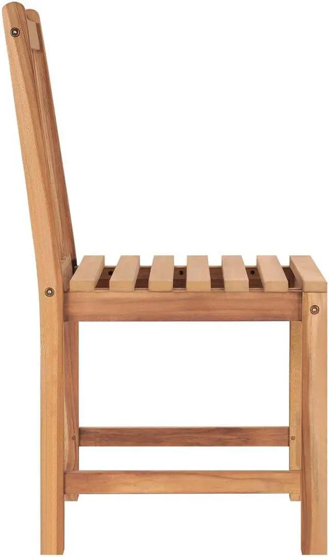 Alt view image 3 of 7 - vidaXL Solid Teak Wood Patio Dining Set 3 Piece Garden Dinner Table Chair