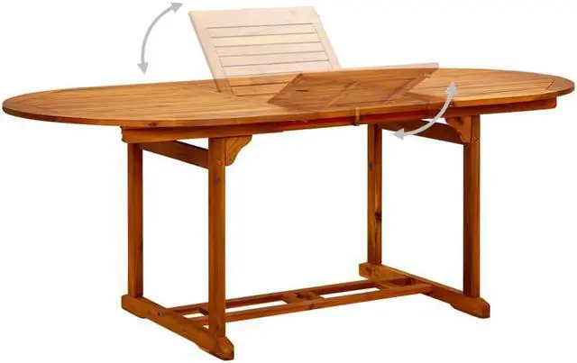 Alt view image 10 of 12 - vidaXL Outdoor Dining Table Extendable Garden Patio Table Solid Acacia Wood
