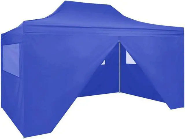 Main image of vidaXL Professional Folding Party Tent with 4 Sidewalls 9.8'x13.1' Steel Blue