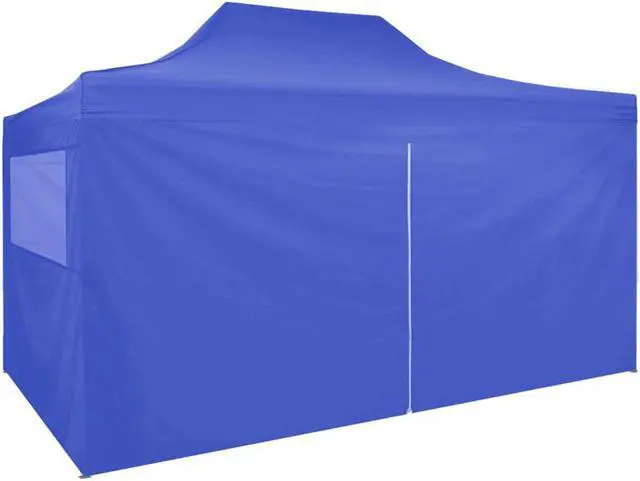 Alt view image 4 of 19 - vidaXL Professional Folding Party Tent with 4 Sidewalls 9.8'x13.1' Steel Blue