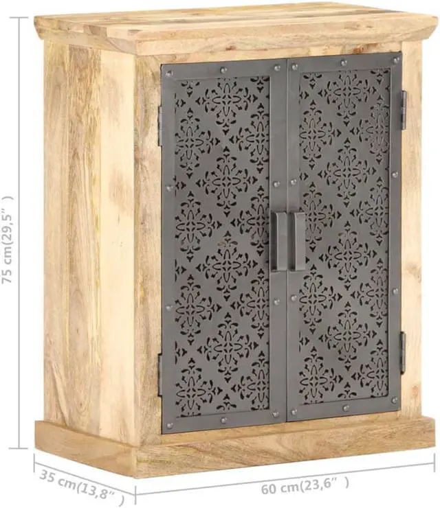 Alt view image 3 of 17 - vidaXL Sideboard Buffet Cabinet Console Table with Steel Doors Solid Wood Mango