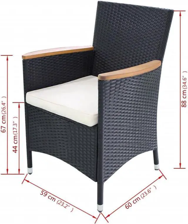 Alt view image 2 of 7 - vidaXL Patio Chair 4 Pcs Patio Seat Outdoor Chair for Deck Black PVC Rattan