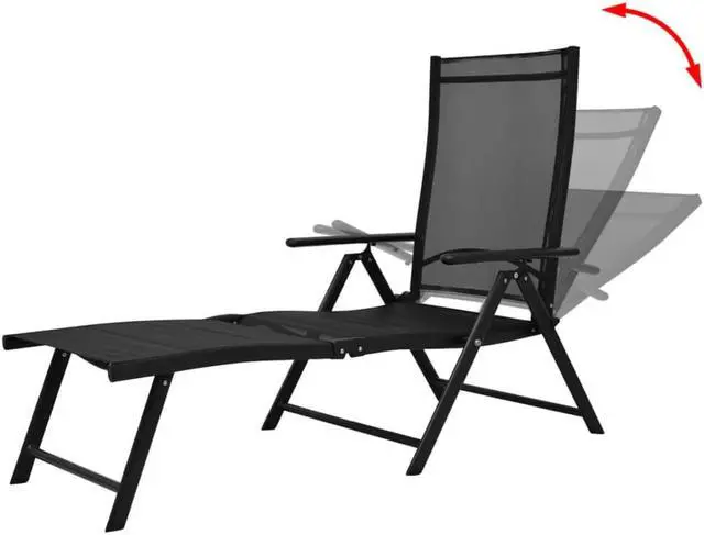 Alt view image 2 of 14 - vidaXL Patio Lounge Chair Outdoor Sunbed Folding Sunlounger for Beach Aluminum