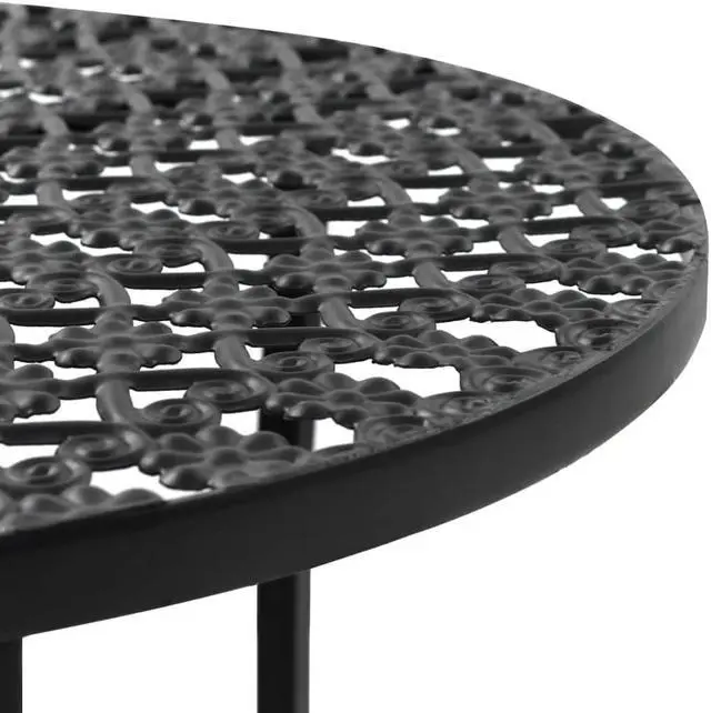 Alt view image 2 of 13 - vidaXL Bistro Table Patio Table with Storage Garden Outdoor Side Table Metal