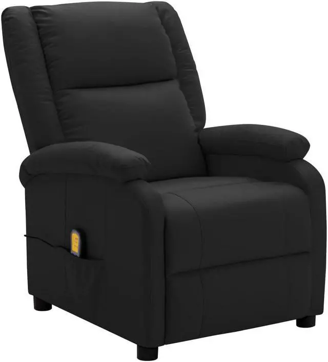 Main image of vidaXL Massage Chair Black Faux Leather Electric Recliner Adjustable Chair