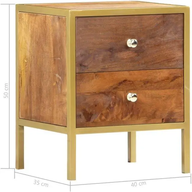 Alt view image 2 of 15 - vidaXL Cabinet Drawer Dresser Side End Table for Bedroom Solid Wood Mango